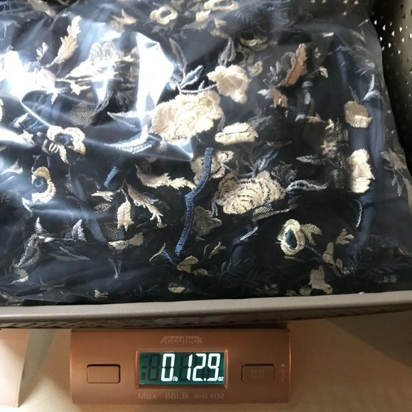 Gal Meets Glam Bridget Embroidered Dress Size 8 Navy Blue Floral Romantic Event - Picture 13 of 13